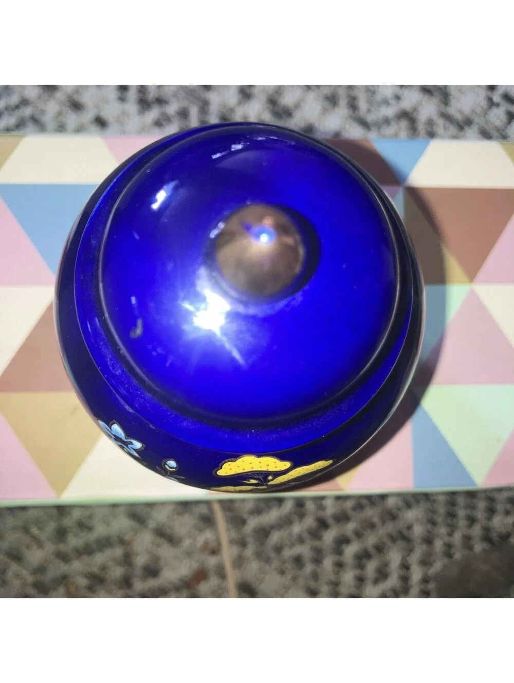 Small Ginger Blue Jar Japanese Urn Cobalt Vases Flowers Satsuma With Lid Vintage